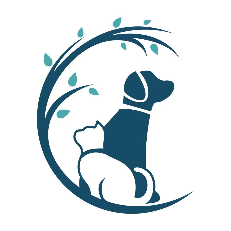 dog and cat pet logo illustration free vector